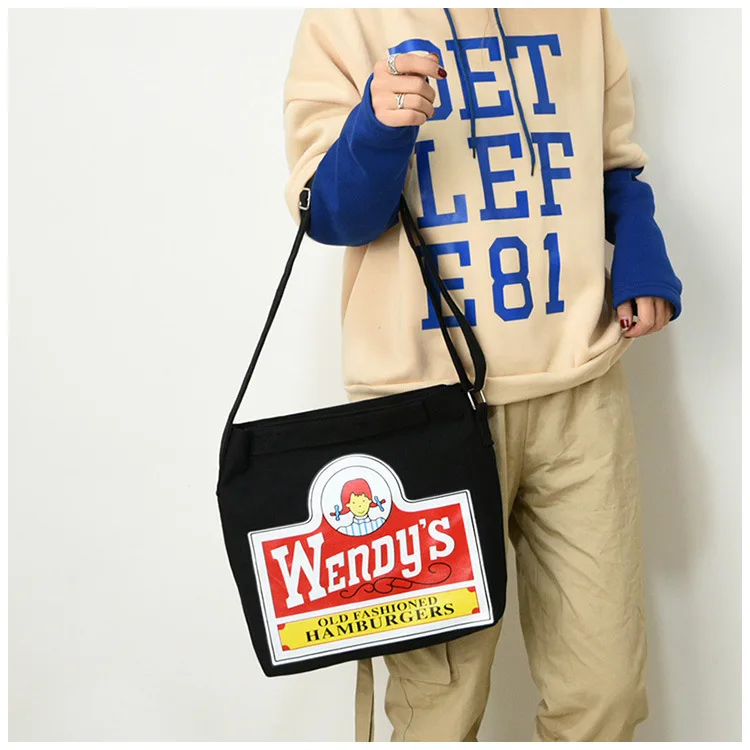 Cross Border for New Style Single-shoulder Canvas Bag Japanese Style Cartoon WOMEN'S Messenger Bag Women's College Student