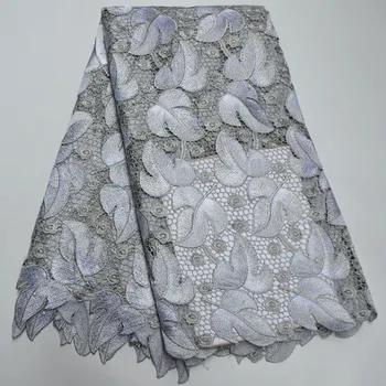

Soft African Guipure Cord Lace Fabric 2020 High Quality French Water Soluble Cord Lace Fabric With Stone For Nigeria Dress HL5-5