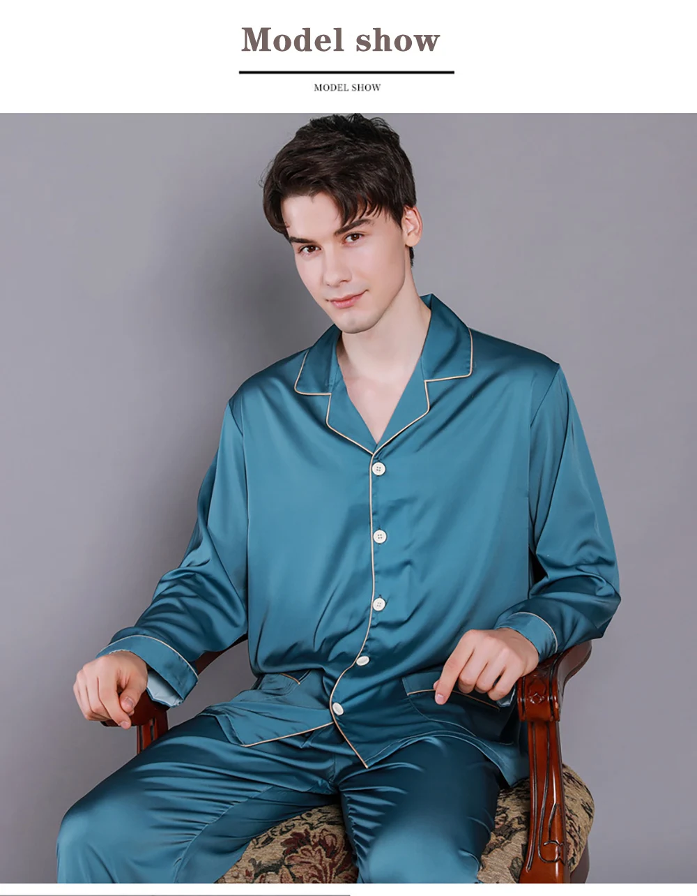 mens cotton sleep shorts Men Summer Ice Silk Sleepwear Thin Breathable Pajama Sets Noble Solid Color Silk Pajamas Comfort Satin Pajama Male Casual Pijama silk pajama pants