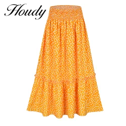 2022 New Women's Skirt Leopard Print Harajuku Dress Long Skirt High Waist Ruffled Irregular Printed Skirt Women's Clothing