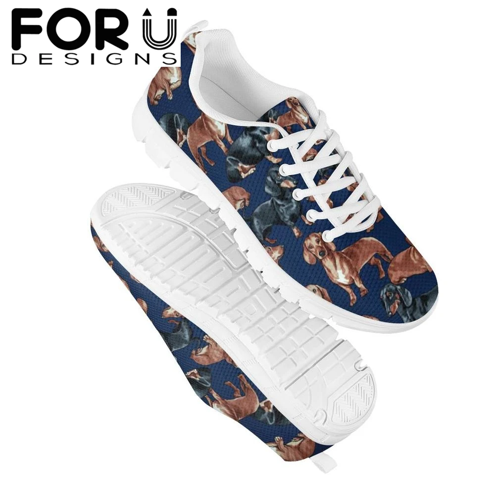 FORUDESIGNS/женские кроссовки с рисунком собаки из мультфильма; коллекция года; дышащая повседневная обувь на шнуровке; Женская Удобная прогулочная обувь на мягкой платформе