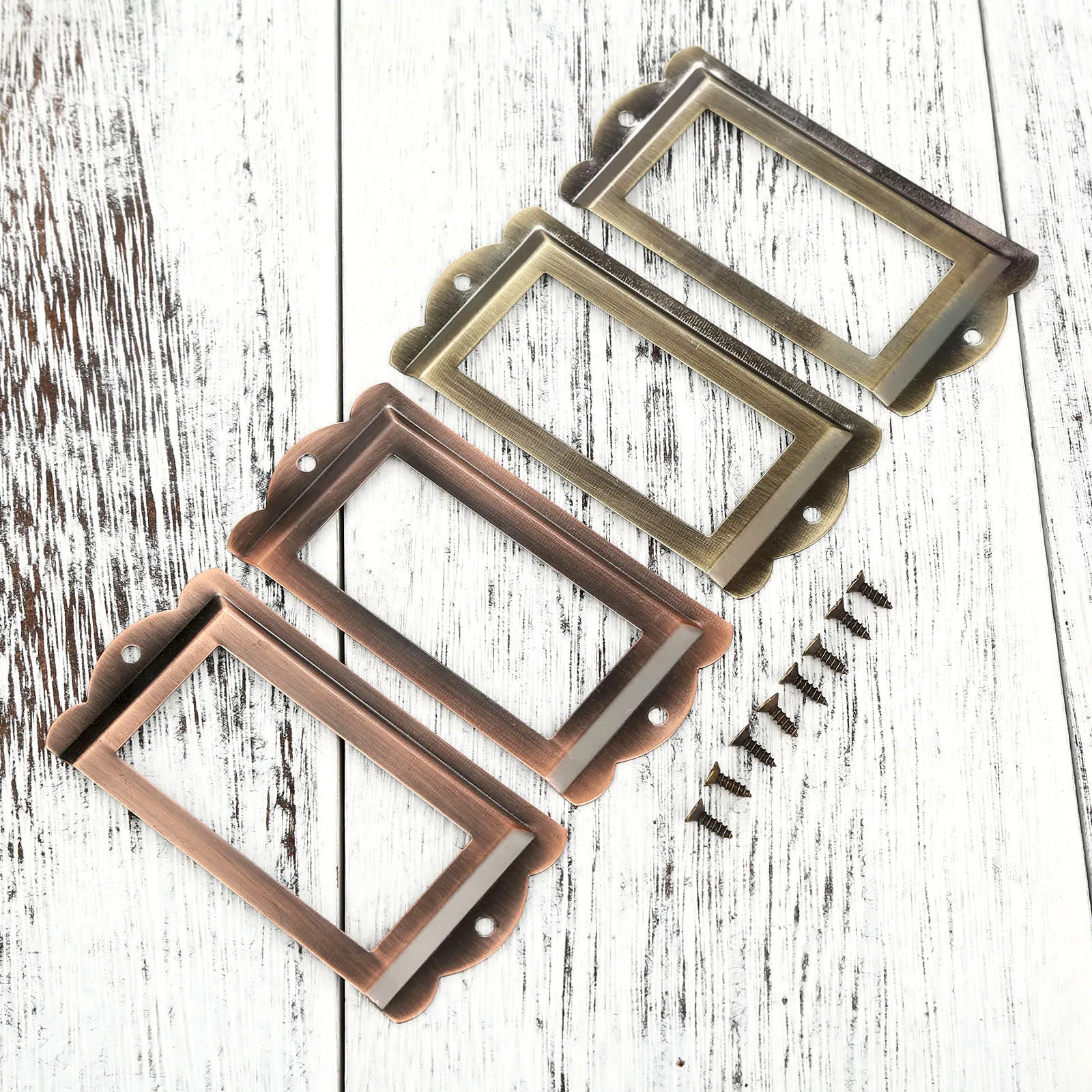 2pcs 85*42mm Label Tag Frames Zinc Alloy Label Holder Filing