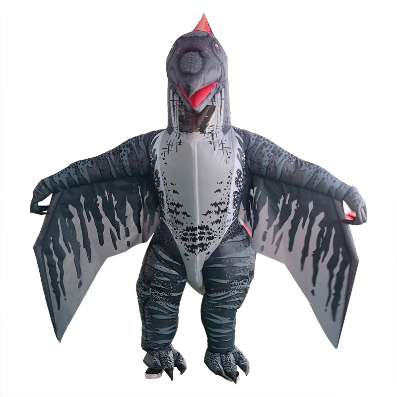 

Gray Big Pterosaur Inflatable Costume Halloween Cosplay For Adult Dinosaur Pterosaur Jumpsuit Clothing with Wings