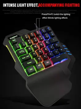 

One-Handed Mechanical Gaming Keyboard Portable Mini RGB Gaming Keypad 35 Keys Game Controller for PC