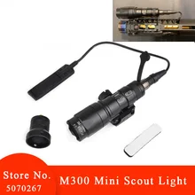 Страйкбол M300 мини-светильник для скаута 250 люмен вспышка светильник с дистанционным выключателем хвост и 20 мм Вивер Рейл пистолет оружие EX191