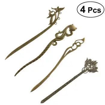 

4pcs Hair Chopsticks Delicate Vintage Retro Chignon Pin Hairpin Hair Stick Hair Clasp for Ladies Women Girls
