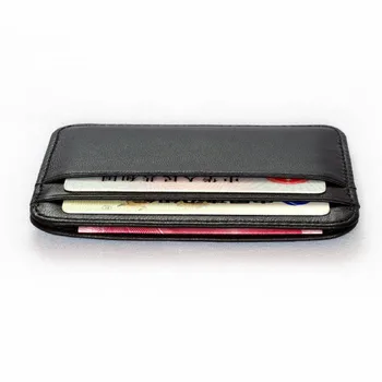 New Slim 100% Sheepskin Genuine Leather Men's Wallet Male Thin Mini ID Credit Card Holder Small Cardholder Purse For Man 4