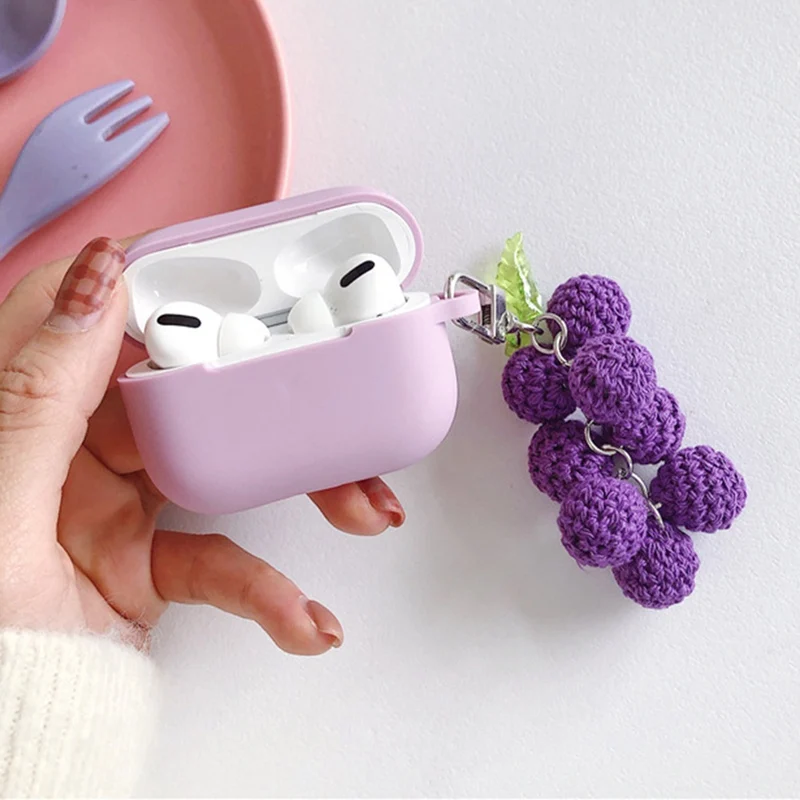 Вязаная подвеска «виноград» беспроводной Bluetooth чехол для наушников для AirPods Pro 3 резиновая гарнитура чехол s защитный чехол для AirPods