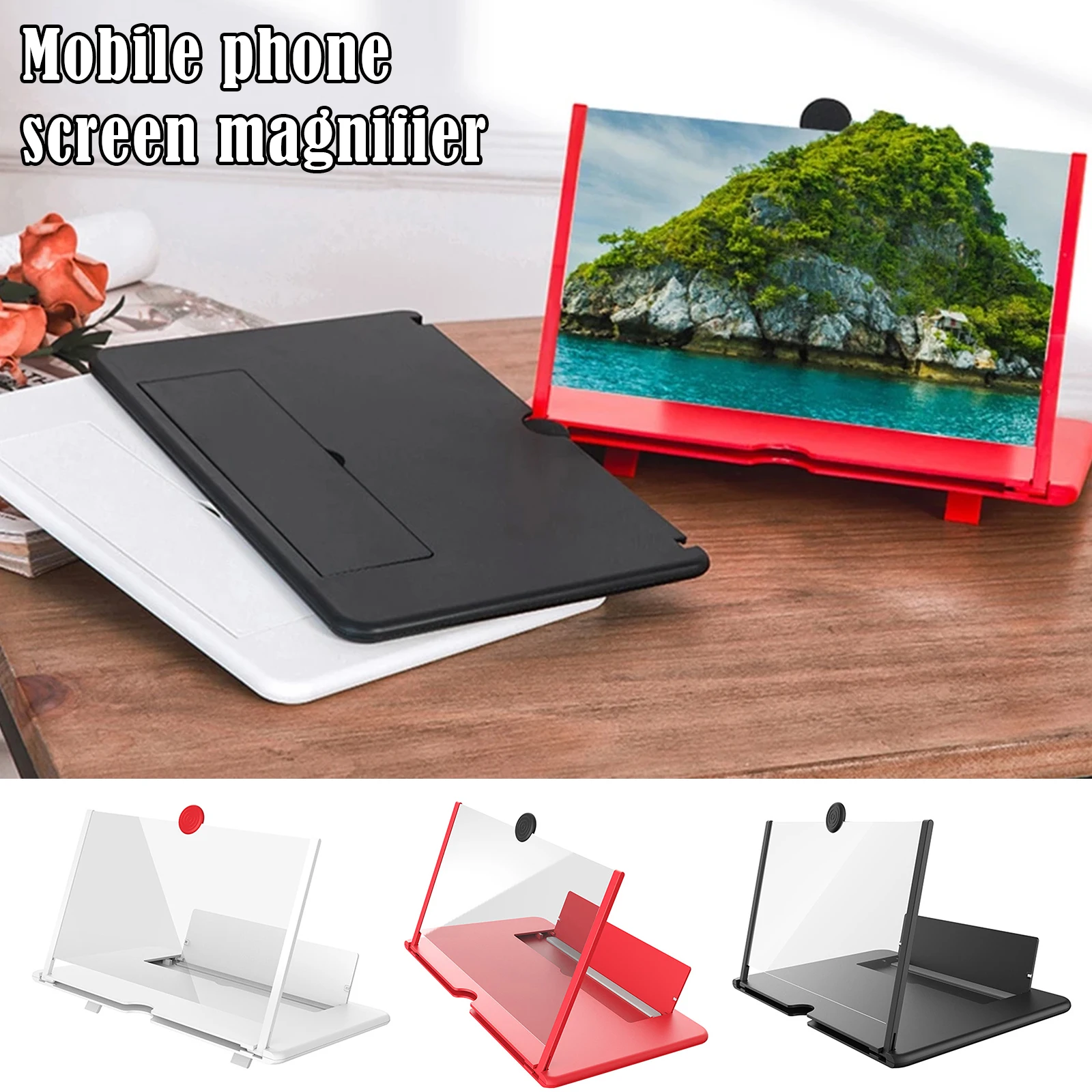 Cell Phone Screen Magnifier Video Amplifier Smart Phone Bracket Holder Folding 3D HD Magnifying Glass Large Screen лупа