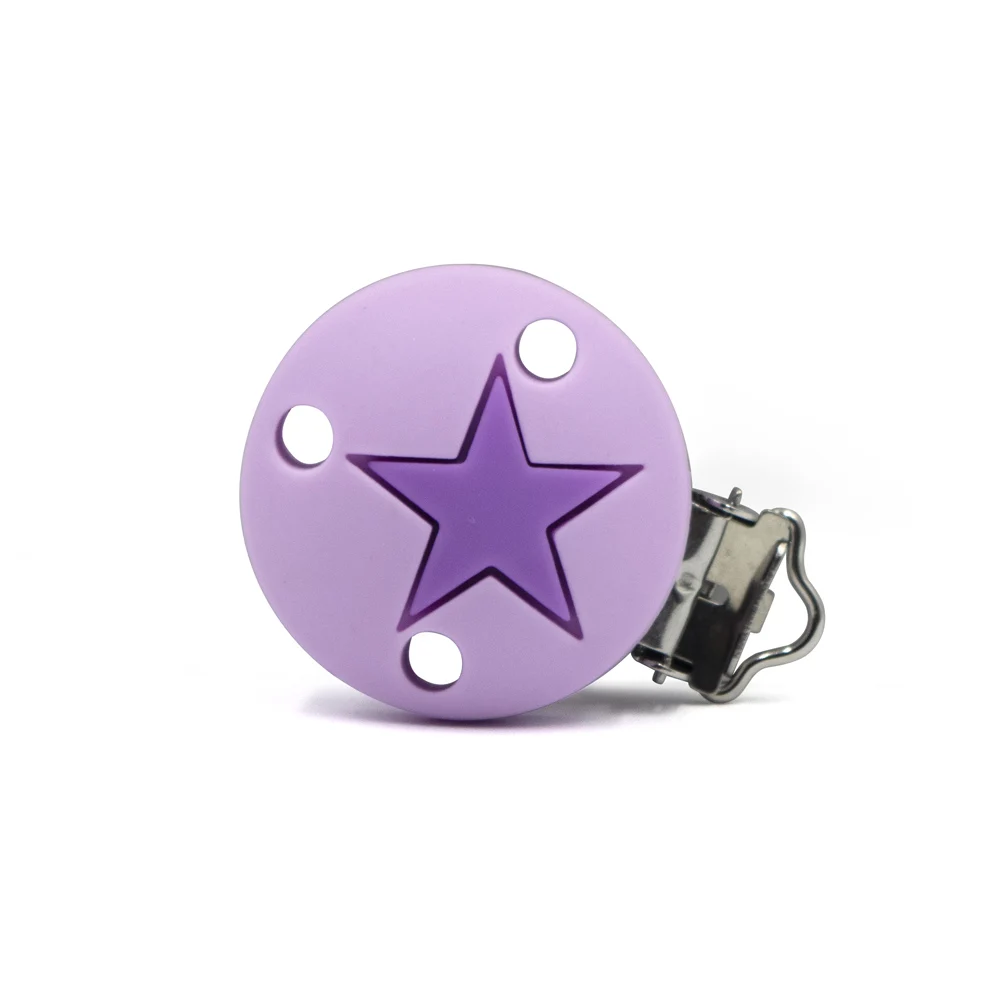 Lilac Stars GYLAXIDO 2 шт. Корона звезды сердце форма Детская пустышка Клип пустышка Прорезыватель держатель соски слюнявчик полотенце анти осень застежка - Цвет: Lilac Stars