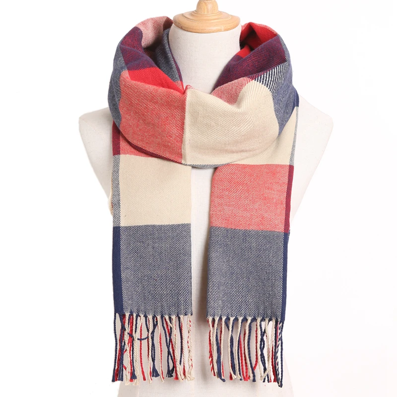 VIANOSI зимний треугольный шарф для женщин плед Теплые кашемировые шарфы женские шали пашмины леди бандана обертывания одеяло - Цвет: 16 190cm X 35cm