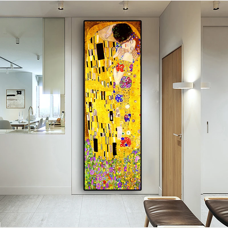 Classic-Artist-Gustav-Klimt-kiss-Abstract-Oil-Painting-on-Canvas-Print-Poster-Modern-Art-Wall-Pictures (2)