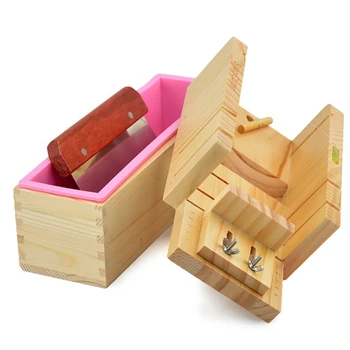 

Silicone Soap Mold Handmade Soaps Making Tool Adjustable Cutting Box with Stainless Steel Cutters DIY Soap Making Tools