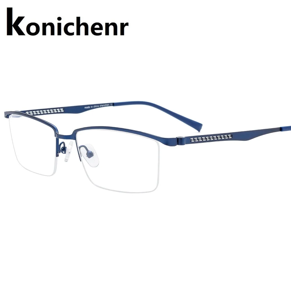 Konicheng очки из титанового сплава по рецепту мужские новые полуобода квадратные очки оправа близорукость очки оправа для мужчин
