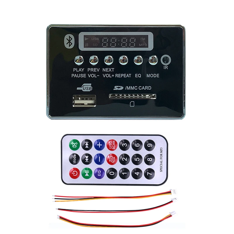 

Hands-Free Calls Car Bluetooth MP3 WMA Decoder Board Wireless MP3 Player Car Audio USB TF FM Radio Module 5V 12V Remote Control