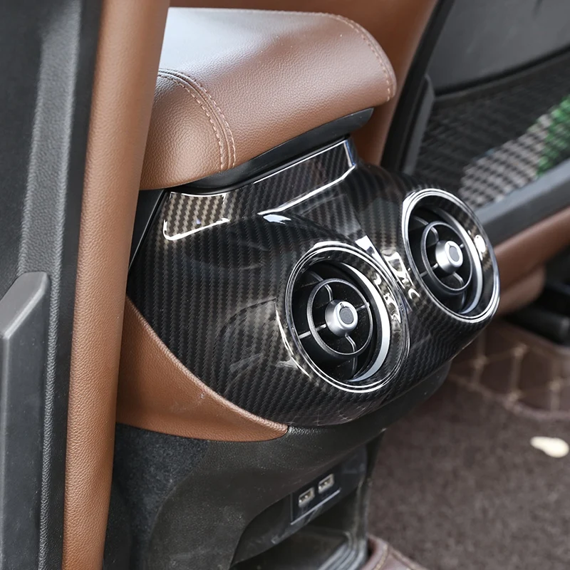 Для Alfa Romeo Stelvio 2017 2018 углеродное волокно стиль ABS Задняя Крышка вентиляционного