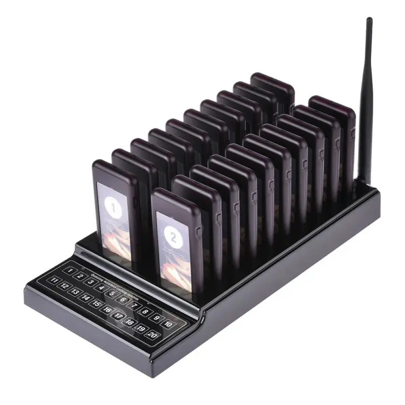

Restaurant Pager Wireless Waiter Paging restaurant queuing Calling System Buzzer Quiz pager for guest With 20 Pager restaurante