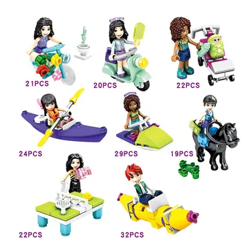 

8pcs/set Heartlake City Girls Doll Figures Set Building Blocks Compatible Friends Girl Baby Toys for Children Princess Christmas