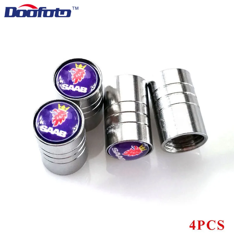 Doofoto 4x автомобильный клапан крышка для SAAB 9-3 93 9-5 9 3 9000 9 5 Аксессуары Стайлинг колеса шины шток защитный чехол Универсальный - Цвет: Серебристый