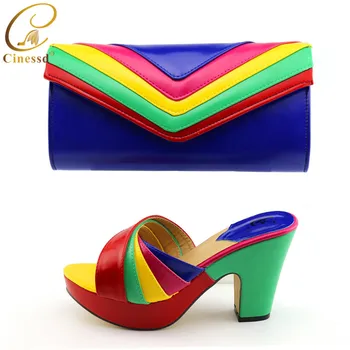 

Latest Elegant Nigerian Women Wedding Shoes and Bag Set High Heels Sandals Women African Wedding Shoes and Bag Set