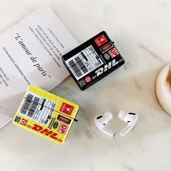 

DHL 50th anniversary case for airpods pro 3 charging box personality label soft silicone earphone cover coque anti-lost case