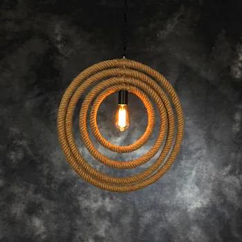 

restaurant hemp Retro industry restaurant lamp multilayer small round creative single head pendant lamp GY221