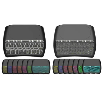 

D8 Pro Bluetooth 2.4G Wireless Handheld Keyboard 7 Color Backlight Dual Mode English Russian Portable Fingerboard Touchpad Remot