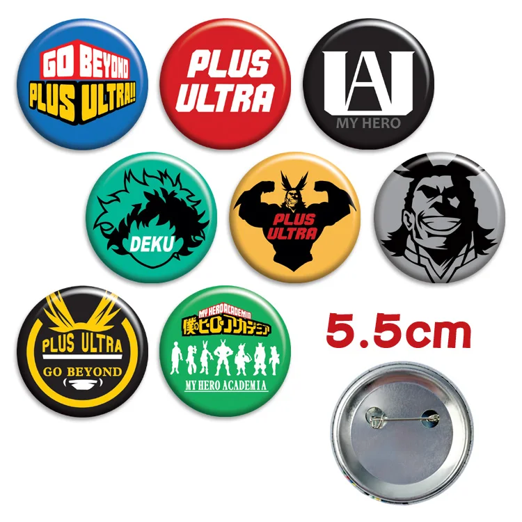 

Anime My Hero AcademiaCharacter Pin Button Brooch Cosplay Badges Gift Toy Accessories 8pcs/set
