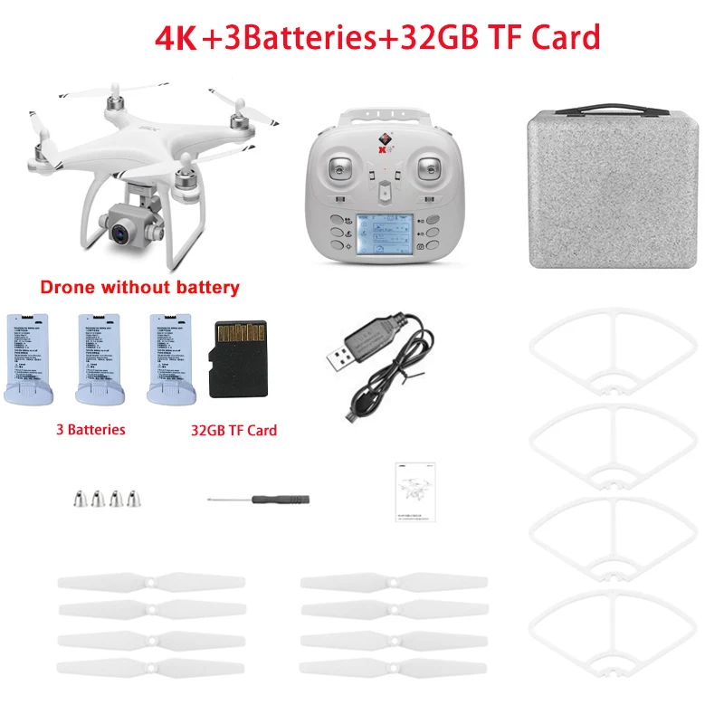 4K 3Battery 32GB WL XK X1 gps Дрон 4K двухосевой карданный стабилизатор 5G WiFi 1080P HD камера дроны Профессиональный Радиоуправляемый квадрокоптер Дрон VS F11 pro SG906 - Цвет: 4K 3Battery 32GB