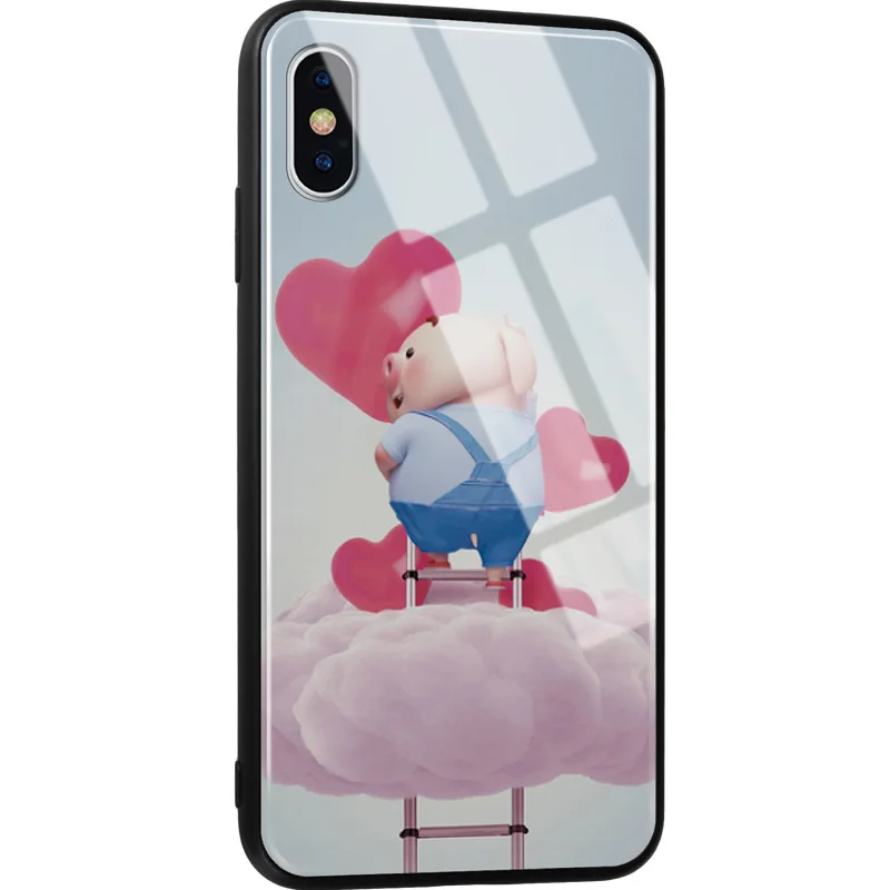 Очаровательный милый чехол для телефона Piggy для iPhone 11 Pro Max 11 Pro i8 i8 Plus i7 i7 Plus i6 i6s закаленное стекло Fpr huawei P30 P30 Pro