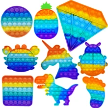 Push Bubble Sensory Fidget Toy pop it Autism Needs Squishy Stress Reliever Toys Adult Kid Funny Anti-stress PopIt Reliver Stress