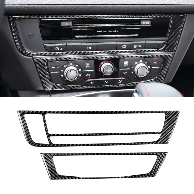 

Для Audi A6 C7 A6L 2012 2013 2014 2015 2016 углеродное волокно центральное управление автомобиля кондиционер CD панель Крышка отделка