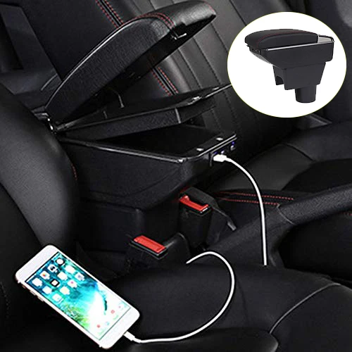 Car Styling Accessories For Renault Duster Armrest box central Store content box with cup holder