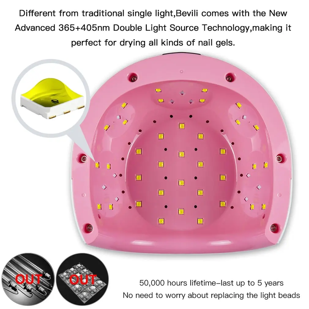 80 Вт УФ светодиодная лампа для сушки ногтей всех типов геля 36leds маникюра