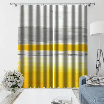 

Custom curtains yellow curtains 3d curtains simple and fresh modern thickening blackout curtains