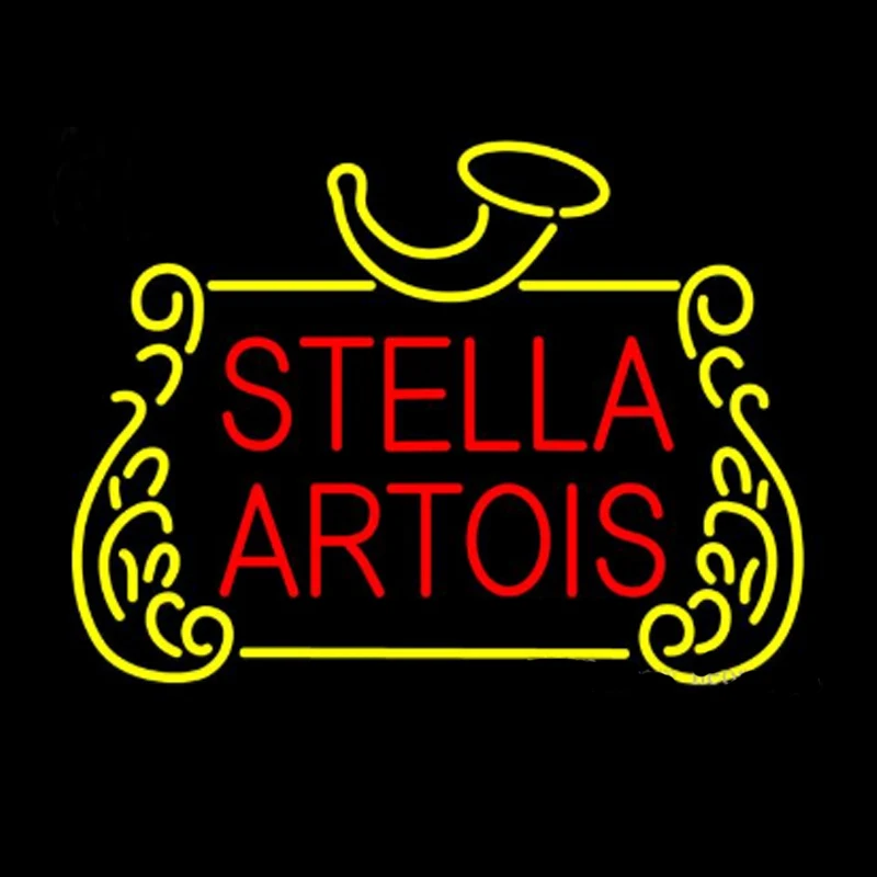 Неоновая вывеска Stella Artois Настоящая стеклянная трубка ручной работы украшение