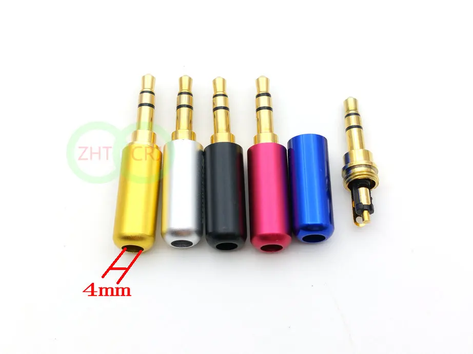 100pcs Aluminum shell Stereo 3 5mm Repair Headphone Jack Plug Cable Audio