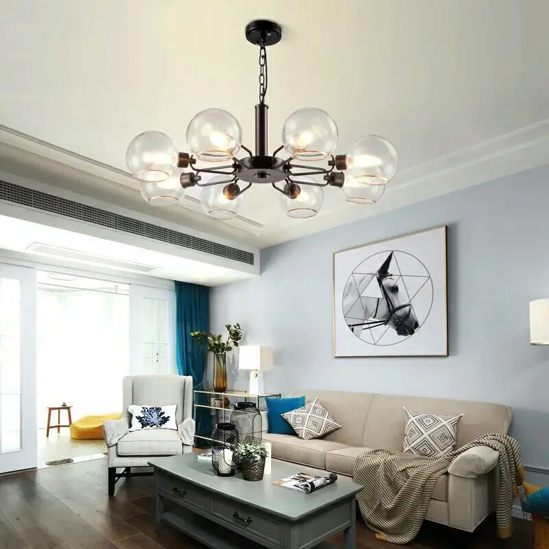 

Post Modern A Living Room Lamp Northern Europe Concise A Chandelier Personality Originality Arts Restaurant Lamp Glass Sphere