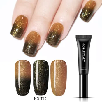 

NICOLE DIARY Chameleon Thermal Gel Color Changing Nail Polish Glitter Temperature Soak Off UV LED Gel Varnish 8ml