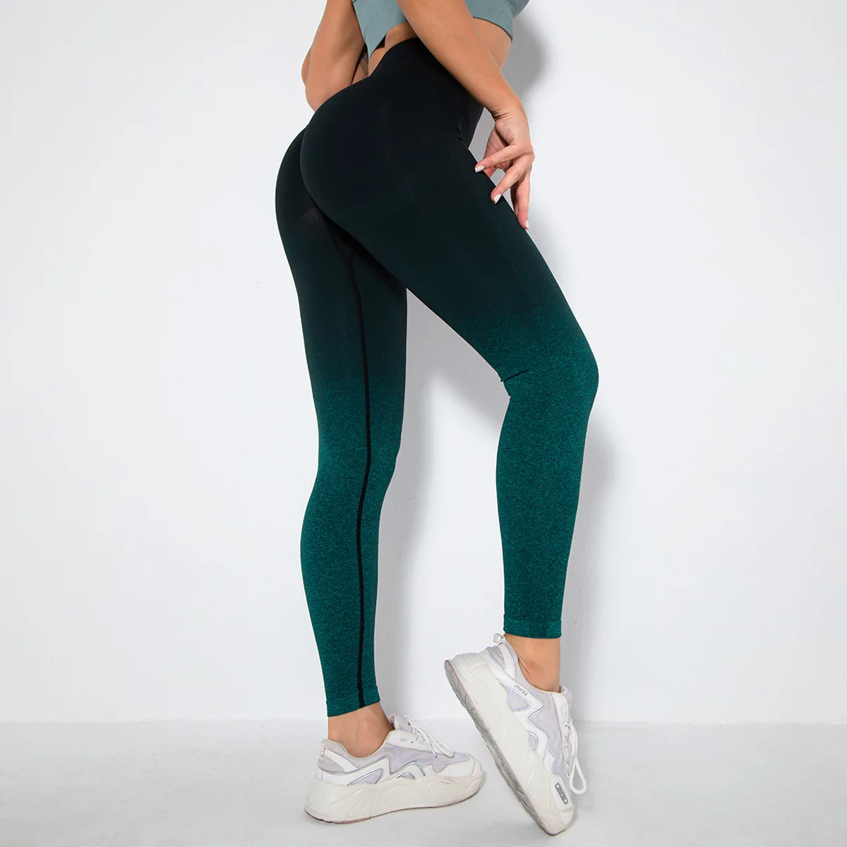 Sport Yoga Gradient color energy Legging Women Workout Fitness Jogging Running Pants Gym Tights Stretch Sportswear Yoga Leggings