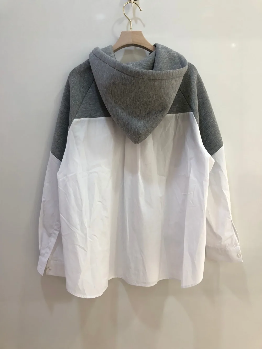 2019FW новые женские космические хлопковые Лоскутные Полосатые толстовки женские модные пальто с капюшоном Топы 2 цвета пачка