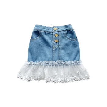 

Girls 2020 Spring Summer Skirs New Princess Girls Denim Pocket Skirts Fishtail Hip Skirts Children Holiday Skirts 1-6 Years