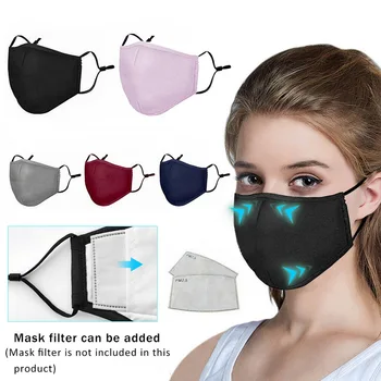 

Anti Pollution Mouth Face Mask Cotton Masks With 2 Activated Carbon Filter Windproof Mouth-muffle For Allergy/Asthma/Travel