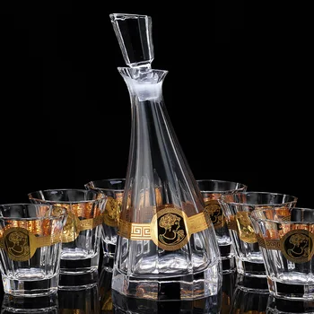 

7 Pcs/Set top quality home crystal whiskey decanter Set luxury whiskey glass for Liquor Scotch Bourbon 200903-02