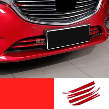

For Mazda 6 M6 Atenza 2017 2018 ABS Chrome Front Grille Grill Cover Trim Center Hood Mesh Net Garnish Molding Styling 4pcs