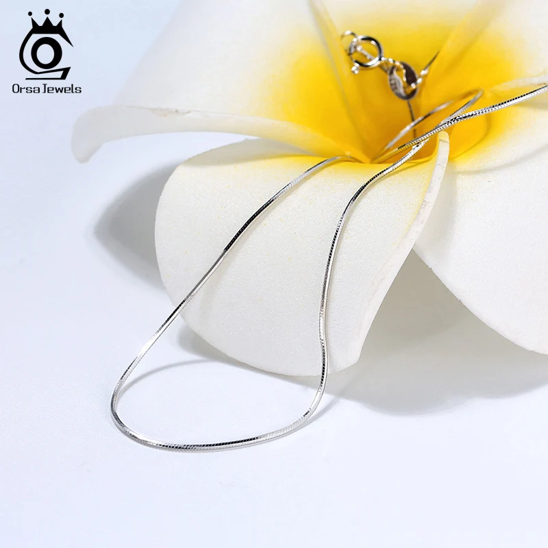 Ожерелье женское из серебра 100% пробы со змеиным плетением|Подвески| |