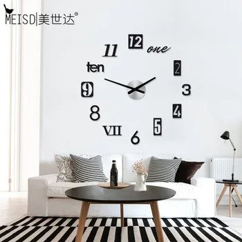 

2020 Large Wall Clock Modern Design numbers Acrylic Quartz Clock DIY stickers Home Decor Silent watch For Living Room Hot Sale