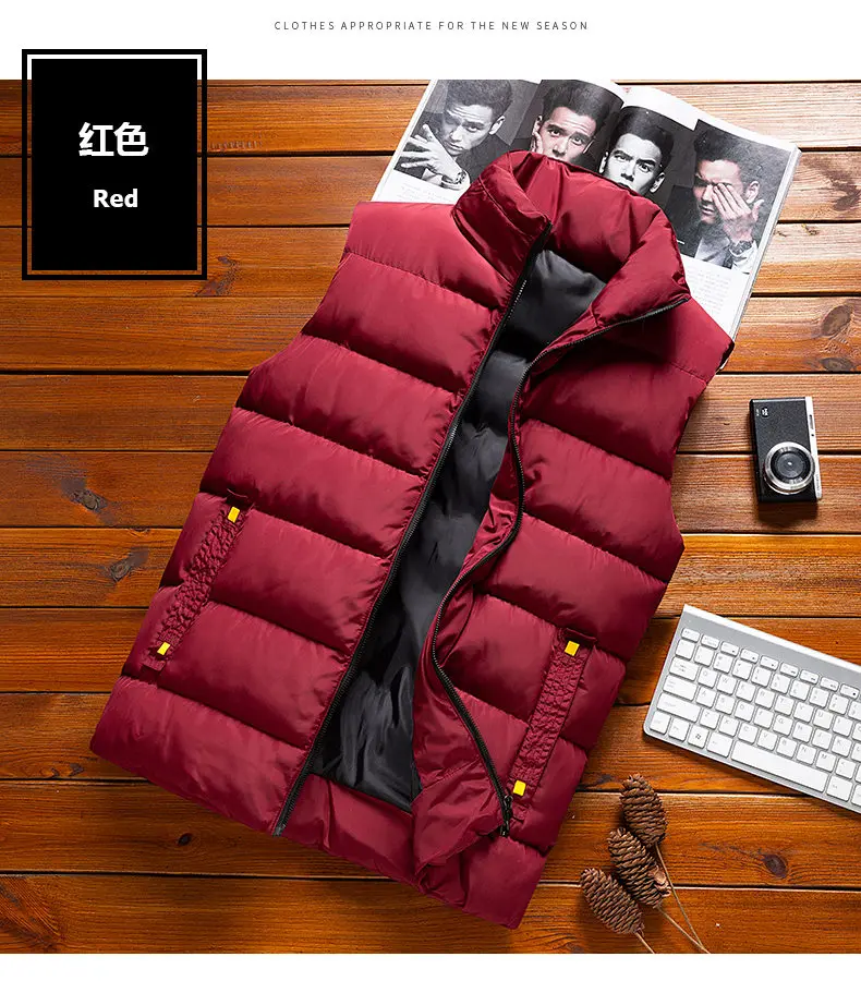 8XL Vest Coat Men 2019 Autumn Male Sleeveless Jacket Coat Winter Warm Waistcoat Padded Down Vest Men Brand MuLS Cloths Plus Size 20