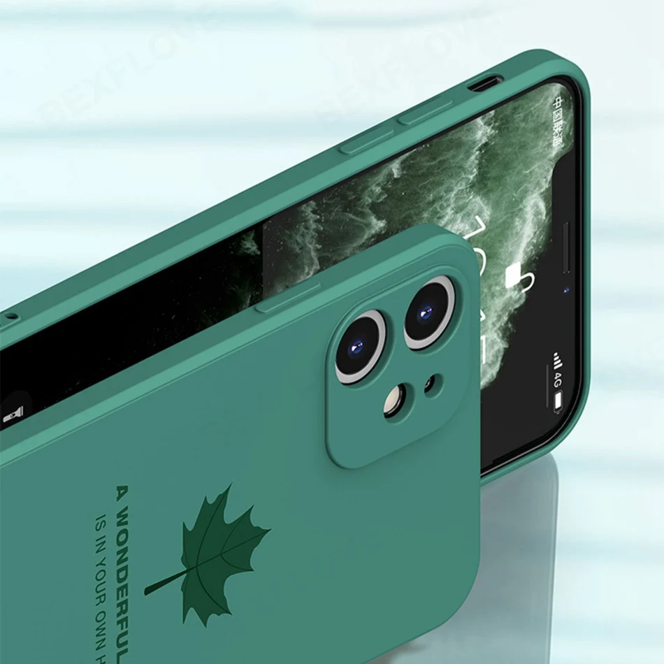 Maple Liquid Case For Apple iPhone 11 12 Pro Max 12 Mini SE 2 2020 6 S 7 8 Plus X XS MAX XR Case Color Soft Silione Luxury Cover