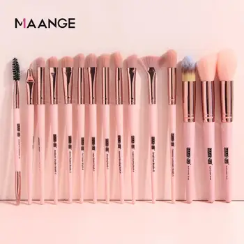 

MAANGE15 Pcs Makeup Brushes Tool Set Powder Eye Shadow Foundation Eyeshadow Blush Blending Cosmetic Make Up Brush Kit